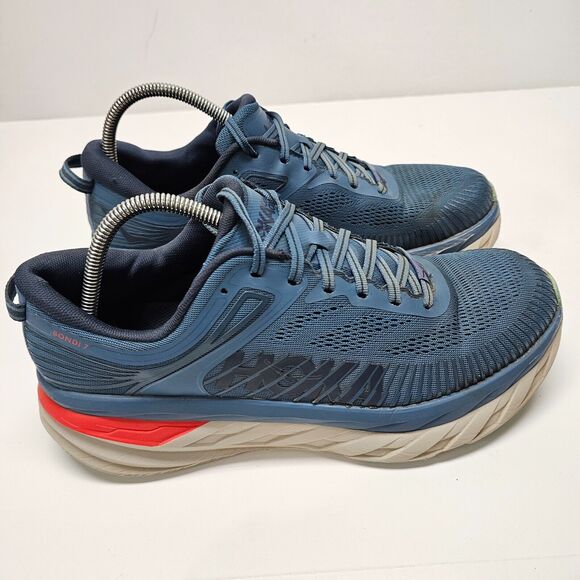 Hoka One One Bondi 7 Mens Size 11 Blue Gray Running Shoes Sneakers 1110518 RTOS